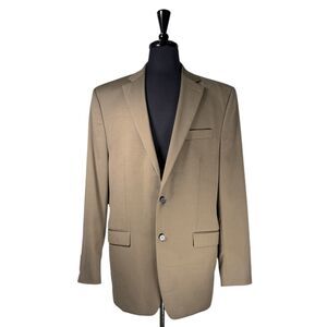 Lauren Ralph Lauren 44L Blazer Olive Green Wool Sport Coat Jacket 2 Button Mens